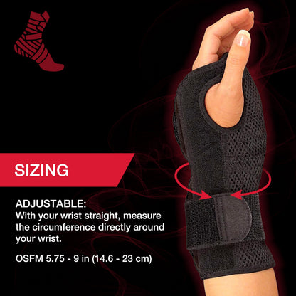 MUELLER Sports Medicine Adjustable Night Support Wrist Brace, For Sleeping, Arm Compression worn Left or Right For Men and Women, Black, One Size Fits Most