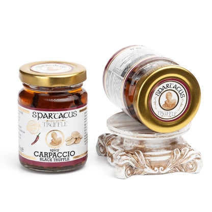 Spartacus Carpaccio Truffle | Slightly Spicy | Treat yourself to culinary excellence | Exquisite black truffles for gourmets (90g)
