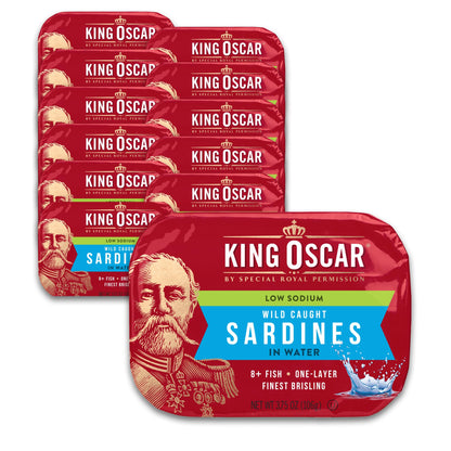 King Oscar Wild Caught Brisling Sardines In Pure Spring Water, 3.75 Ounce (Pack of 12) ( Packaging May Vary )