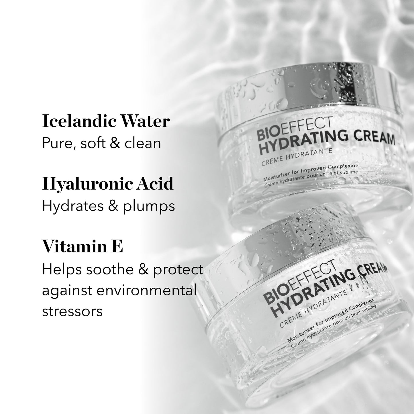 Bioeffect Hydrating Cream Moisturizer | Lightweight Oil-Free Water Cream with Pure Icelandic Water, Hyaluronic Acid & Vitamin E to Smooth & Plump Skin | Fragrance-Free, 50 mL / 1.7 oz