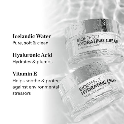 Bioeffect Hydrating Cream Moisturizer | Lightweight Oil-Free Water Cream with Pure Icelandic Water, Hyaluronic Acid & Vitamin E to Smooth & Plump Skin | Fragrance-Free, 50 mL / 1.7 oz