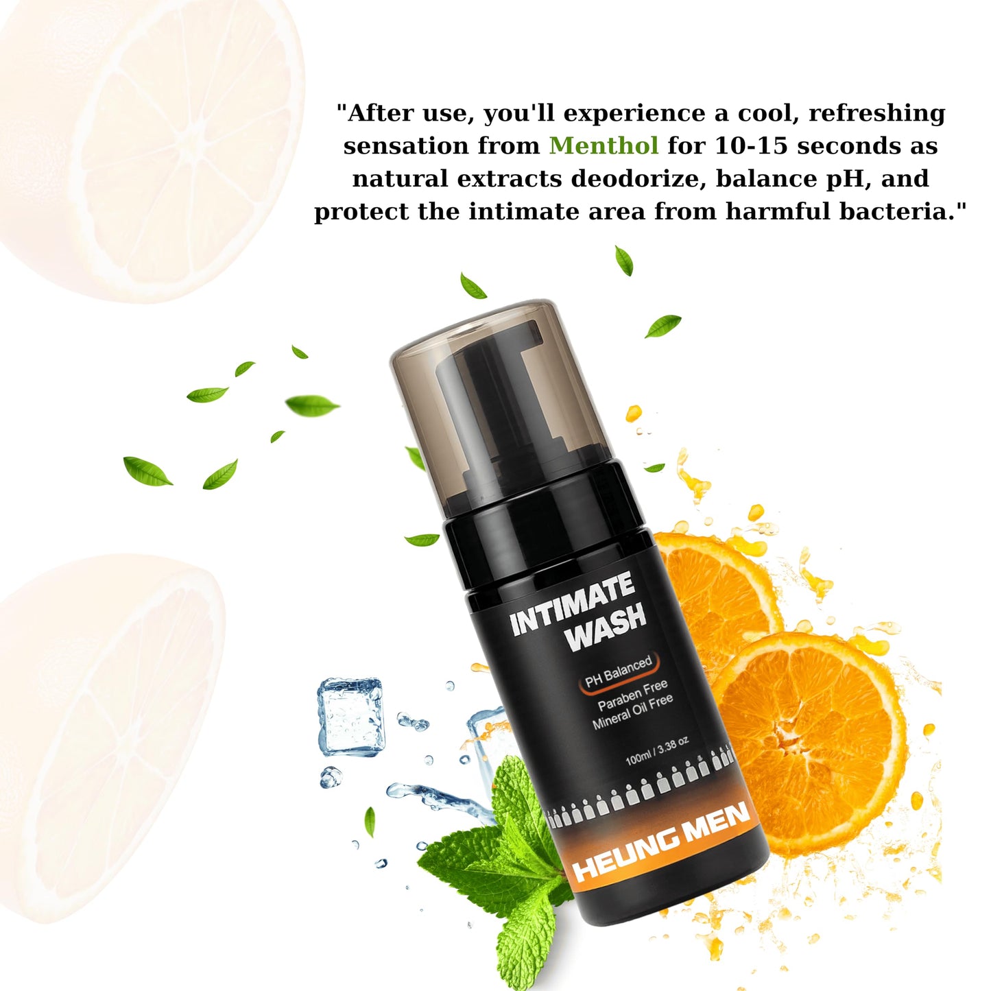 Intimate Wash for Men Combo Pack of 2 | Foaming Cleanser with Green Tea & Orange Oil | pH Balanced | Natural Ingredients | Cool, refreshing feeling | 6.67 fl oz Total | 2 pc Gift Set
