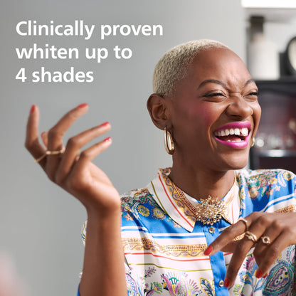 Philips Sonicare Teeth Whitening Kit, Clinically Proven to Whiten up to 4 Shades, Low Tooth Sensitivity, 9 Treatments, 2 Customizable Mouth Trays, Teeth Whitening at Home, DIS132/63