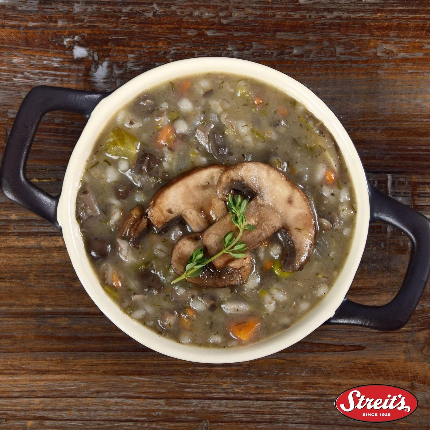 Streit's Mushroom Barley Soup - Muriel's Soup Mix, Hearty Mushroom Soup, Kosher Certified, No MSG or Hydrogenated Oils, Just Add Water, Vegan, Family Owned (6oz, Pack of 3)
