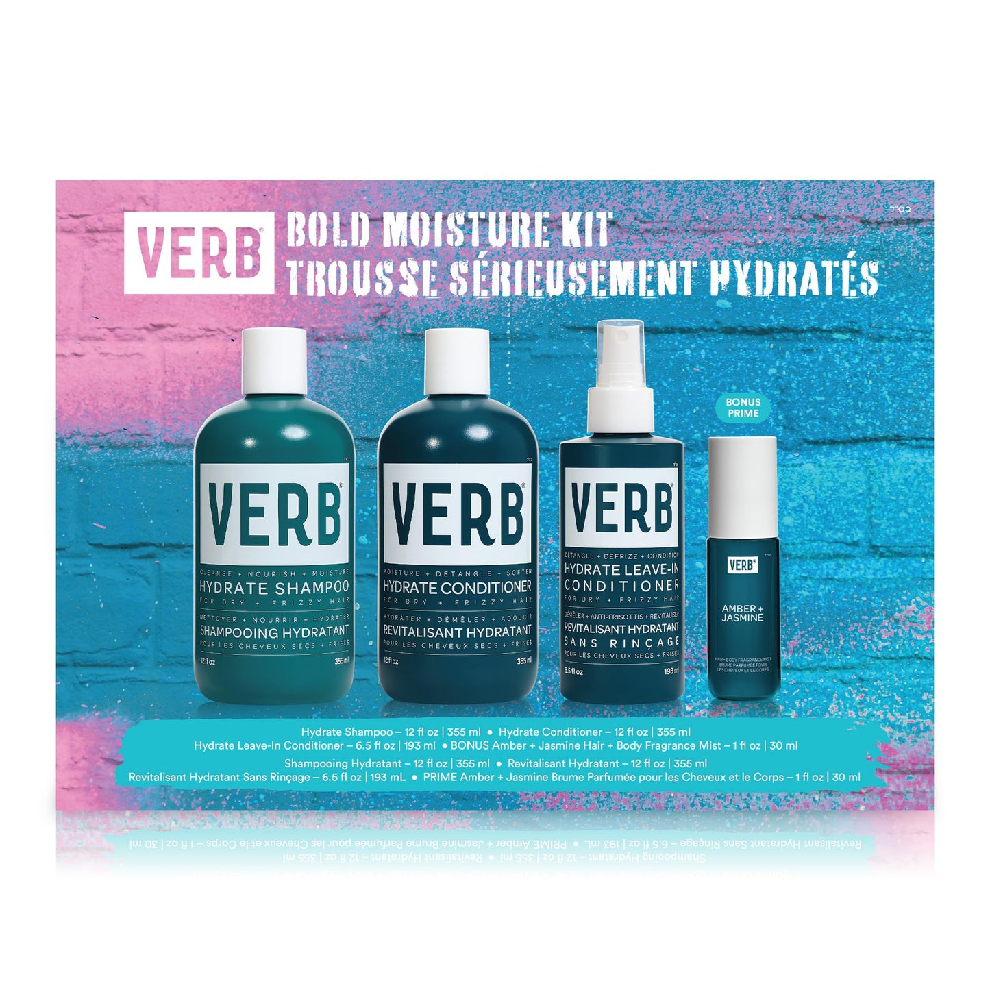 VERB Hydrate Shampoo + Conditioner Duo - Cleanses + Nourishes Dry + Frizzy Hair to Smooth + Reduce Frizz - Amber + Warm Jasmine Scent