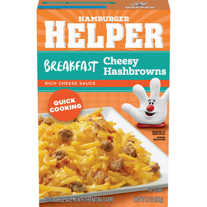Hamburger Helper BREAKFAST Cheesy Hashbrowns Meal (5.5 oz - 12 Pack) No Artificial Flavors, Ready in3 Easy Steps, Quick Breakfasts for Busy Mornings & Families On-the-Go