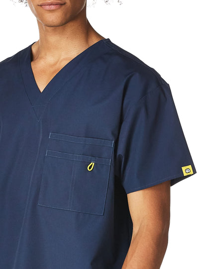 WonderWink The Alpha Unisex V-Neck Scrub Top, Navy, X-Small