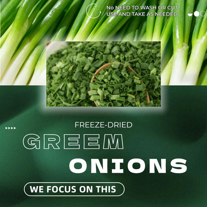 Freeze-Dried Chopped Green Onions, 3.5 oz Jar | Gluten-Free, Fresh Taste | Perfect for Cooking, Salads & Garnish | Gourmet Kitchen Must-Have | Airtight Container for Long-Lasting Flavor|Scallions