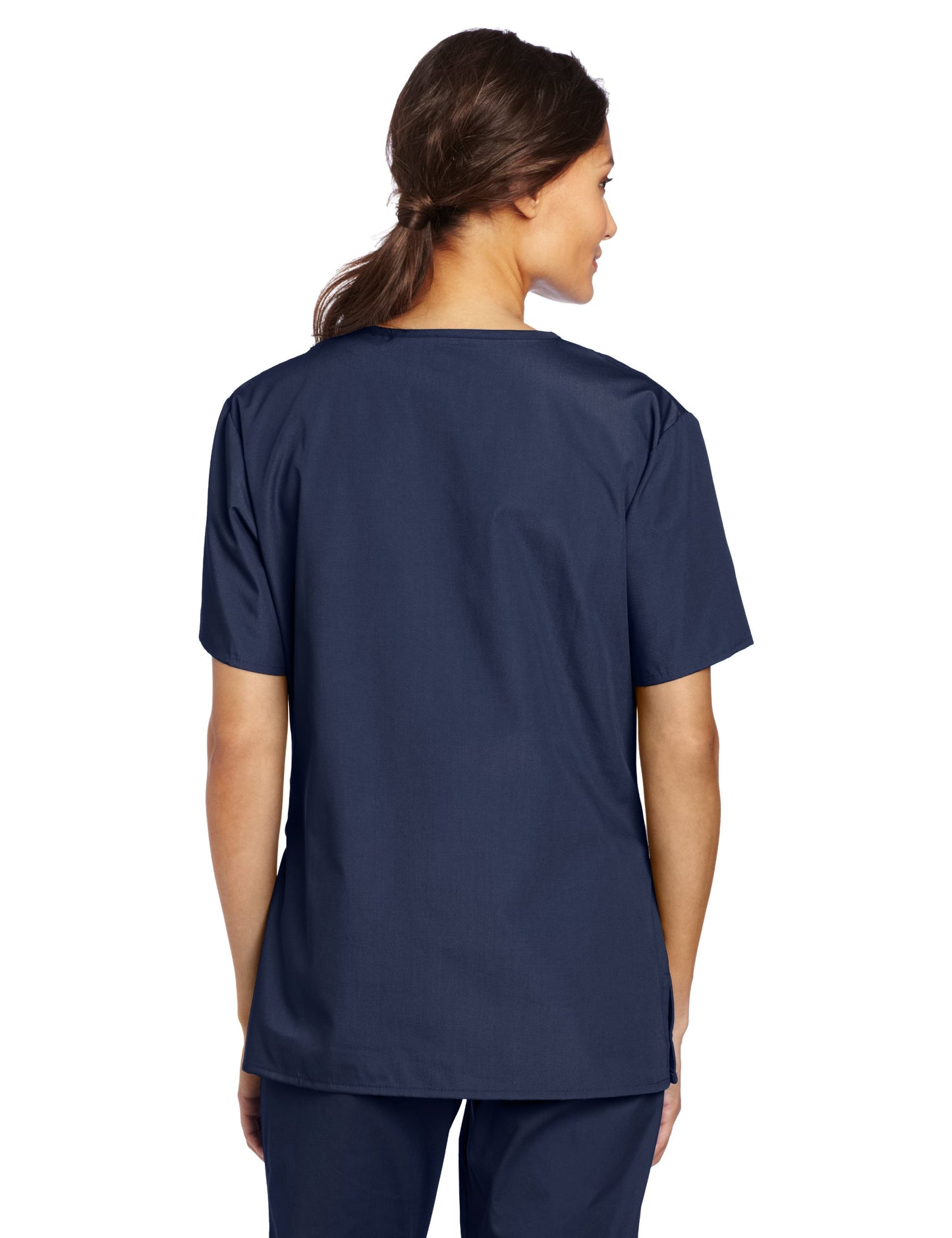 WonderWink womens Origins Bravo V-Neck Top, Navy, Large