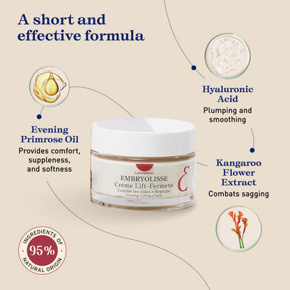 Embryolisse Firming-Lifting Face Moisturizer. Advanced Anti-Aging Lifting Cream With Hyaluronic Acid for Dry Mature Skin. Facial Firming Cream With Hyaluronic Acid - 1.69 Fl Oz