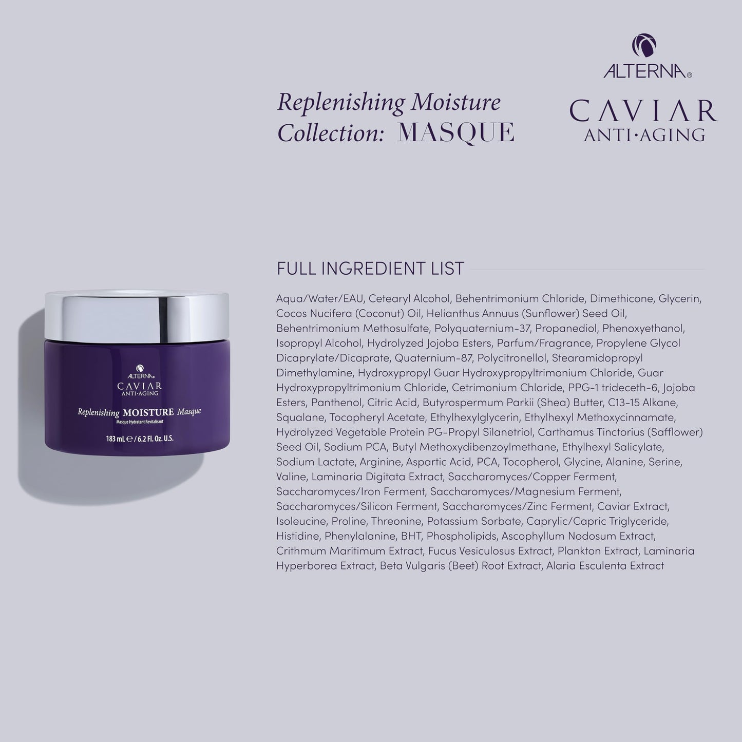 Alterna CAVIAR Anti-Aging Replenishing Moisture Hair Masque | Replenishes Dry, Coarse, Damaged Hair | Sulfate Free