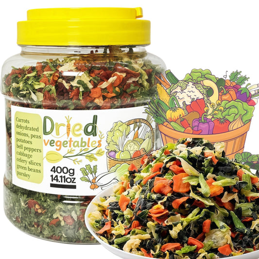 Dehydrated Mixed Vegetables in Can | 400g 14.11oz Long Shelf Life | For Soups, Stews, Ramen, & Daily Cooking | Pantry & Food Supply, Premium Freeze-Dried Fruits, (Dried vegetables)