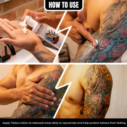 Billy Jealousy Tattoo Lotion for All Skin Types Formulated with Shea Butter, Essential Oils & Green Tea Leaf Extract, Tattoo Aftercare that Nourishes, Brightens & Soothes