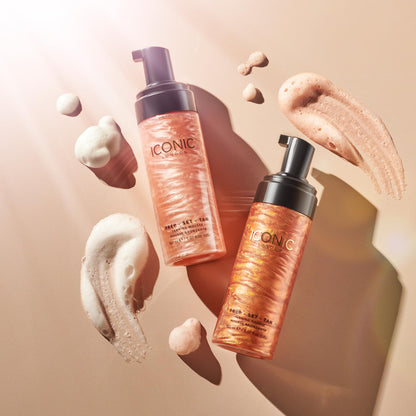 ICONIC LONDON Prep Set Tan Mousse | Long Lasting, Sun Kissed Skin, Bronze Glow, Cruelty-Free, Vegan Makeup