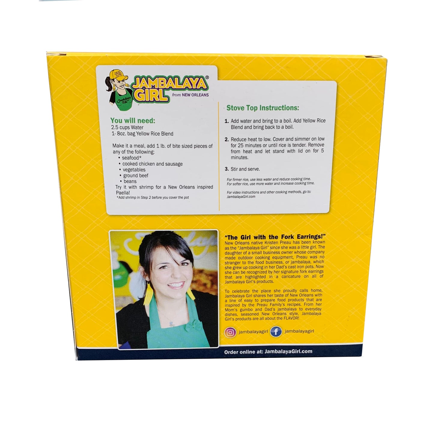 Jambalaya Girl Yellow Rice Seasoned Rice Blend with Turmeric, 8 oz (1 Pack)