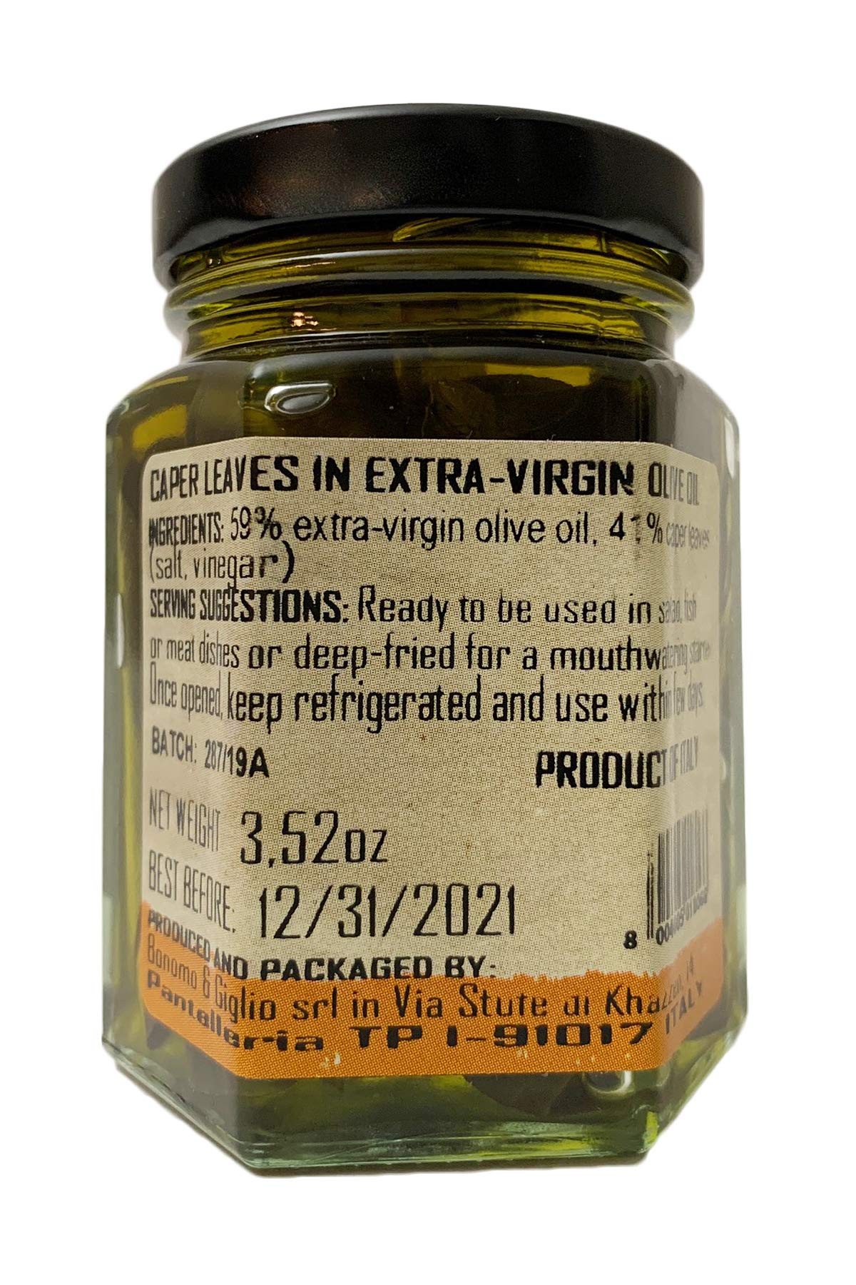 Etimo Pantelleria Caper Leaves in Extra Virgin Olive Oil 3.52 Ounces