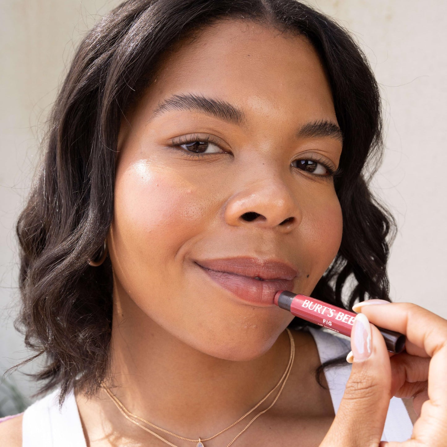 Burt's Bees Shimmer Lip Tint, Tinted Lip Balm Stick, Moisturizing for All Day Hydration with Natural Glowy Pigmented Finish & Buildable Color, Watermelon, 1 Tube, 0.09 oz.