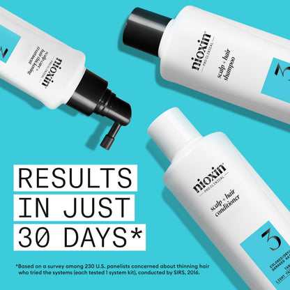 Nioxin Scalp + Hair Thickening System Kits | For Natural, Colored, & Damaged Hair with Light to Progressed Thinning | Strengthen & Boost Hair Density with Niacinamide & Biotin | 3 Month Supply