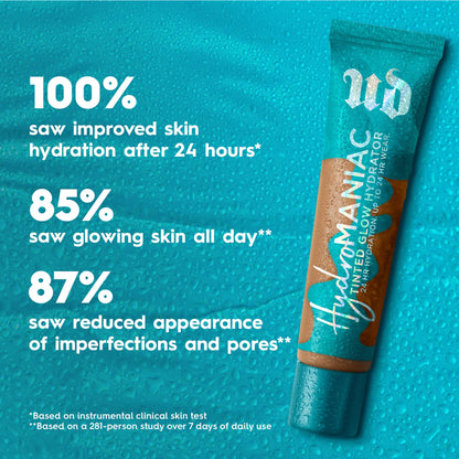 Urban Decay Hydromaniac Dewy Foundation, Hydrating Tinted Moisturizer for Dry Skin, Buildable Medium Coverage, with Kombucha Filtrate & Marula Oil, Non-comedogenic, Vegan, Cruelty-free - 1.1 fl oz