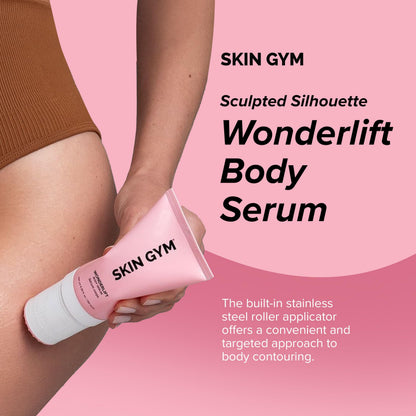 Skin Gym WonderLift Body Serum with Roller Applicator, Firming and Sculpting Treatment with Caffeine and Niacinamide, 7 fl oz
