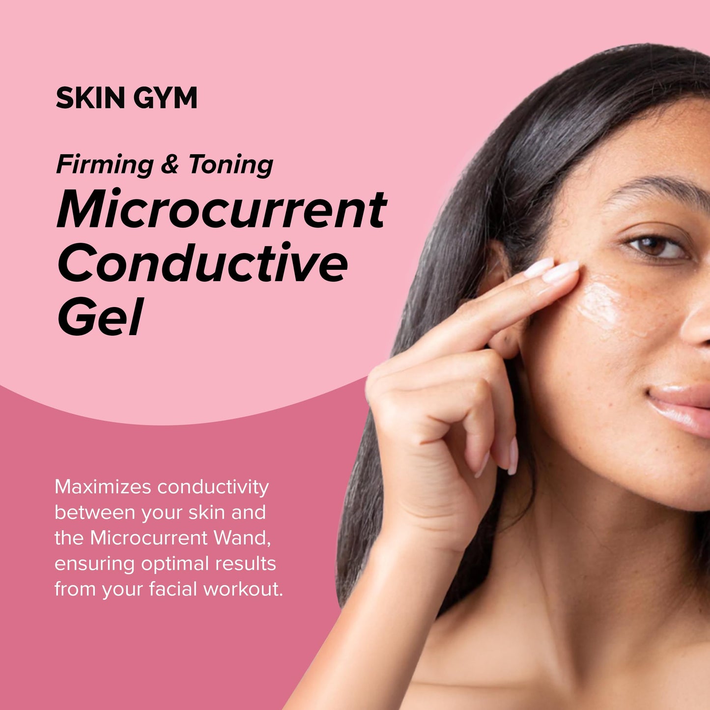 Skin Gym Microcurrent Conductive Gel for Face & Body, Hydrating Gel for Microcurrent Devices, Enhances Skin Comfort & Skincare Performance, 2.7 oz