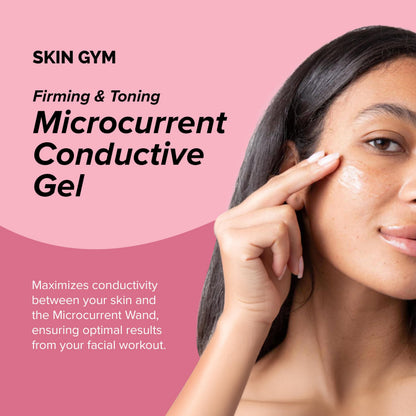 Skin Gym Microcurrent Conductive Gel for Face & Body, Hydrating Gel for Microcurrent Devices, Enhances Skin Comfort & Skincare Performance, 2.7 oz