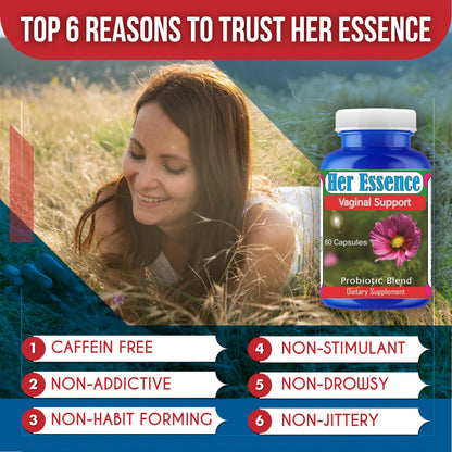 Celebrity LifeStyle Product Her Essense Probiotics for Women – Vaginal ph Balance, Digestive & Urinary Tract Balance – Daily Feminine Care Gut Health for Women Probiotic Supplement – 60 Capsules