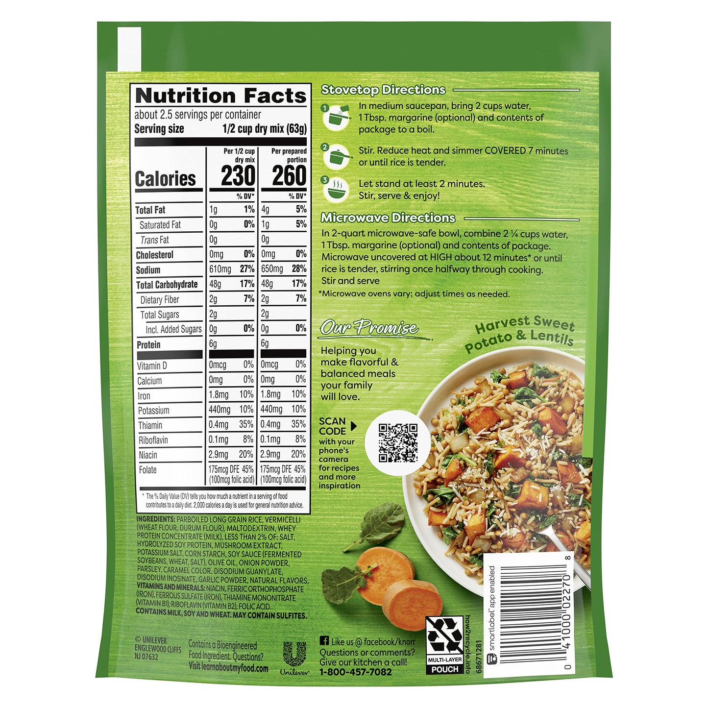 Knorr Rice Sides For a Tasty Rice Side Dish Mushroom No Artificial Flavors, No Preservatives, No Added MSG 5.5 oz
