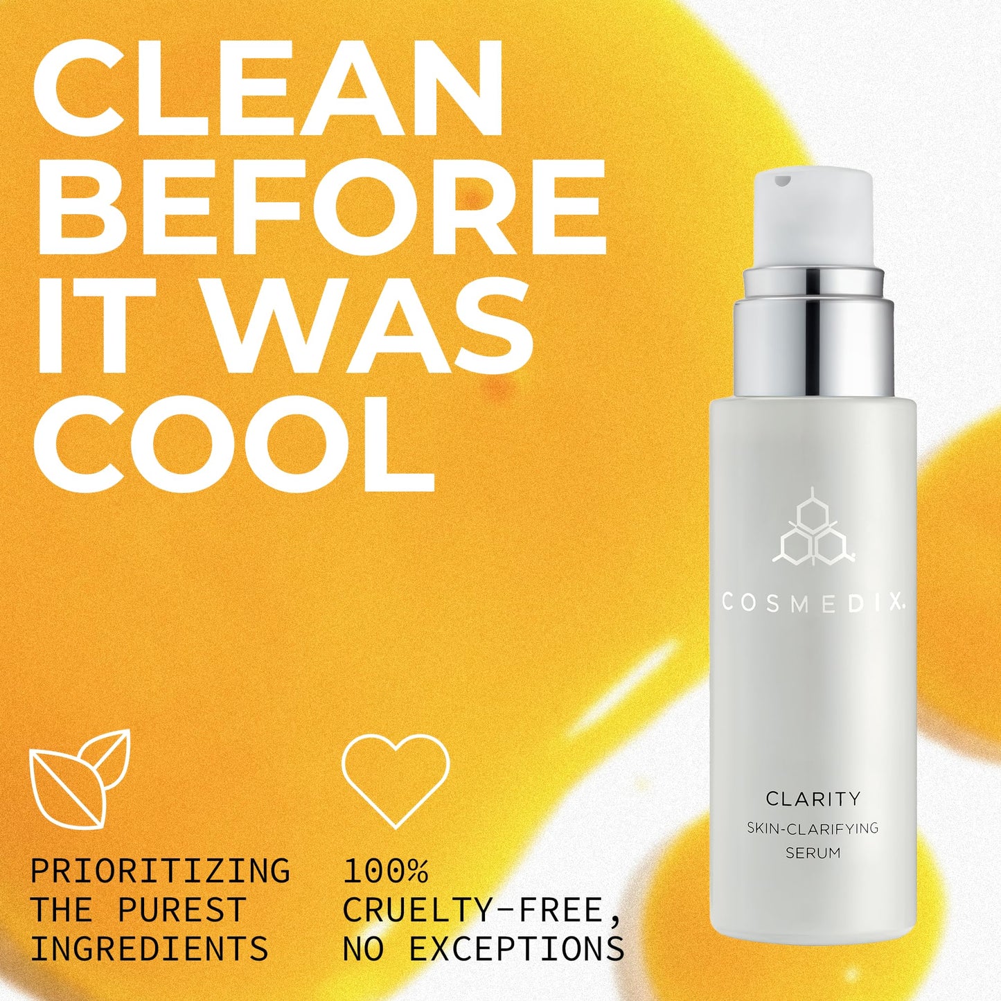 COSMEDIX Clarity Skin-Clarifying Serum - Moisturizing Facial Serum for Smoother, Clearer-Looking Skin & Natural Glow - Moisture-Rich Skin Care for Fine Lines & Uneven Skin Tone