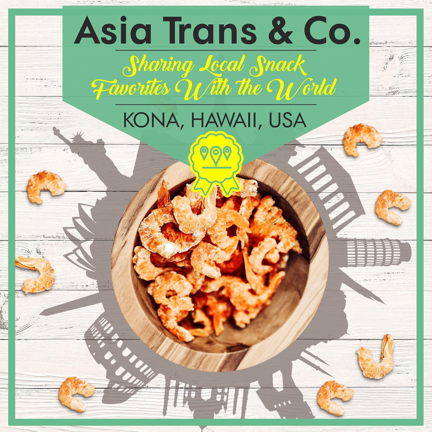 Asia Trans Dried Louisiana Large Shrimp - Hawaiian Favorite - Fresh-Caught & Dehydrated for Snacks, Asian Seafood Salad, Pad Thai, or Soup