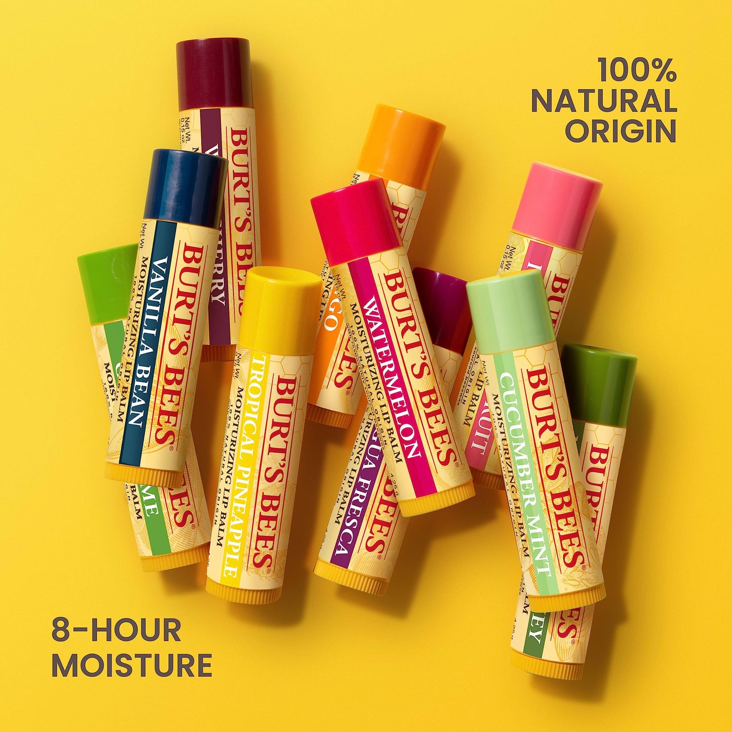 Burt'S Bees 100% Natural Moisturizing Lip Balm, Pomegranate With Beeswax And Fruit Extracts, 0.15 Ounce