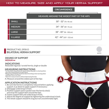 OTC Hernia Support, Single or Double Herniation, Inguinal Scrotal Treatment, X-Large