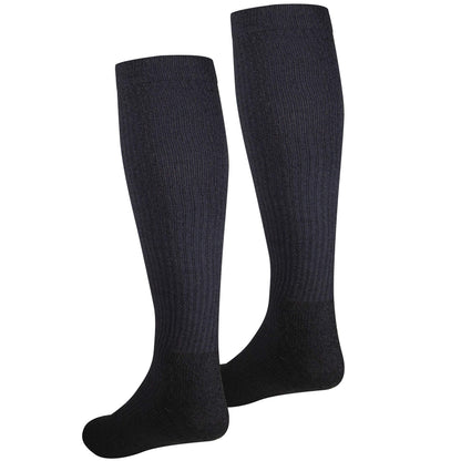 NuVein Compression Socks, 15-20 mmHg Support for Men, Padded Cushion Foot, Knee High, Closed Toe, Black, X-Large