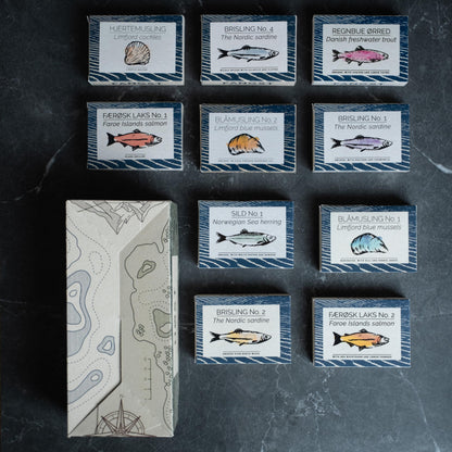 Fangst explorer Box | Variety Pack of Nordic Tinned Fish | 10ea Cans of Fish