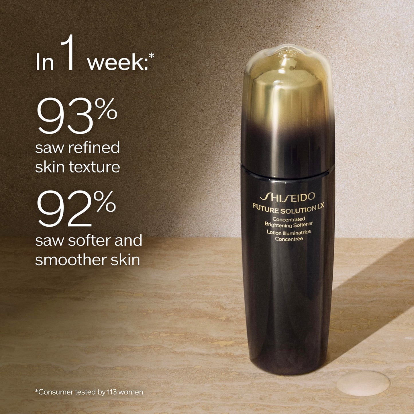 Shiseido Future Solution LX Concentrated Brightening Softener - Anti-Aging Facial Lotion - Smooths & Clarifies Skin - All Skin Types - Non-Comedogenic
