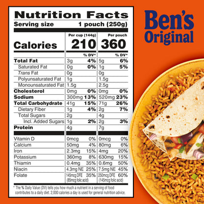 BEN'S ORIGINAL Ready Rice Spanish Style Flavored Rice, Easy Dinner Side, 8.8 OZ Pouch (Pack of 12)