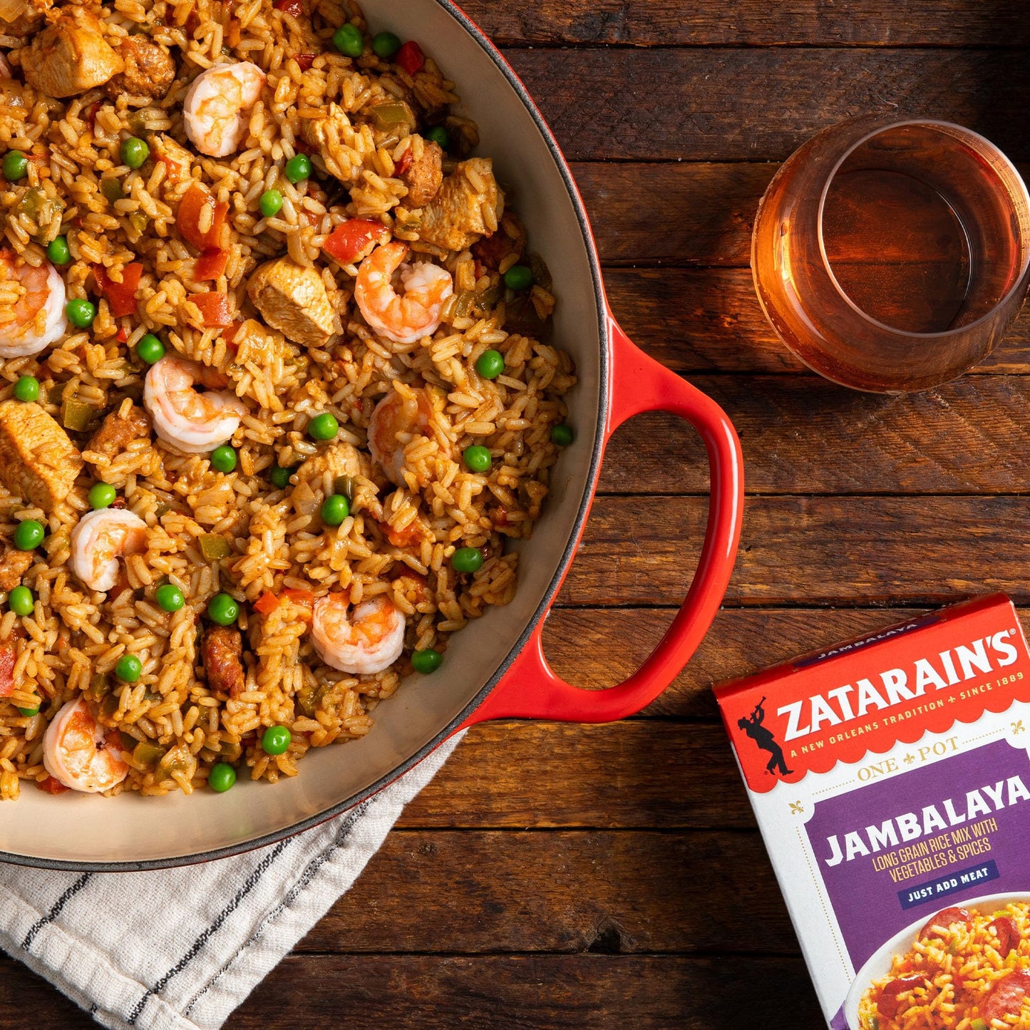 Zatarain's Rice Mix, Jambalaya, Long Grain Rice with Onions, Bell Peppers, Garlic, Paprika, and Red Peppers, Just Add Meat for Easy-Prep, New Orleans Style Rice Meal, 8 oz