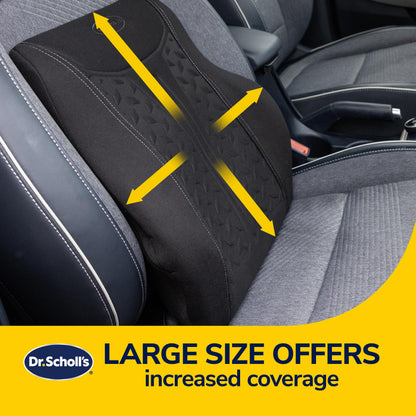 Dr. Scholl's Max Support Charcoal-Infused Lumbar Seat Cushion for Car, Truck, SUV — Black