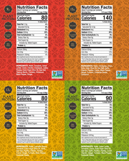 Mina Moroccan Lentils, Chickpeas, White Beans & Harira - Healthy Snacks Variety Pack of 8 (10 oz), Lentils Ready to Eat, Vegan Protein, Gluten-Free Instant Food, Microwave Meals, Non-GMO, Kosher