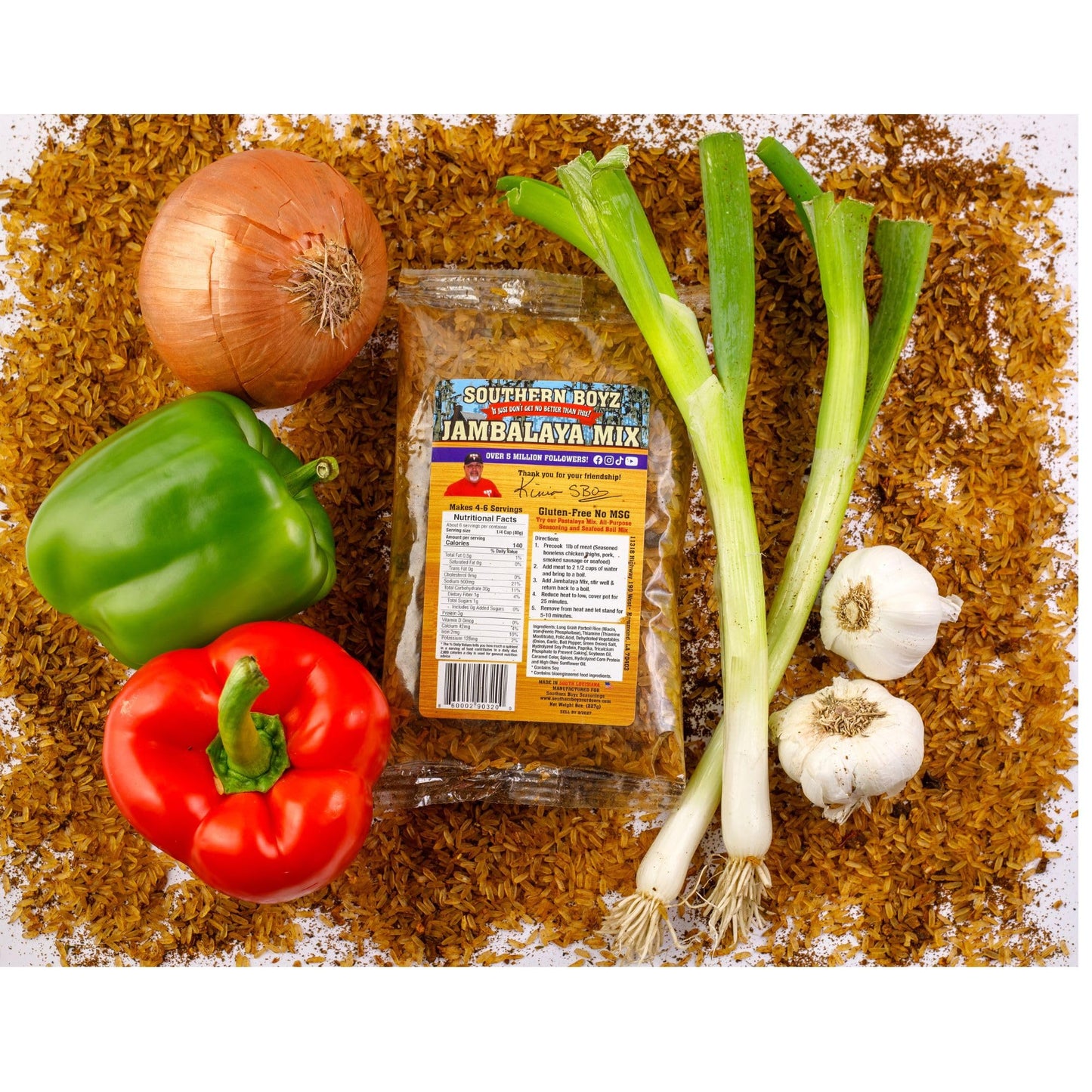 Southern Boyz Seasonings Jambalaya Mix With Rice, 8 Ounce Bag (No MSG, Gluten-Free Blend - Makes 4-6 Servings)