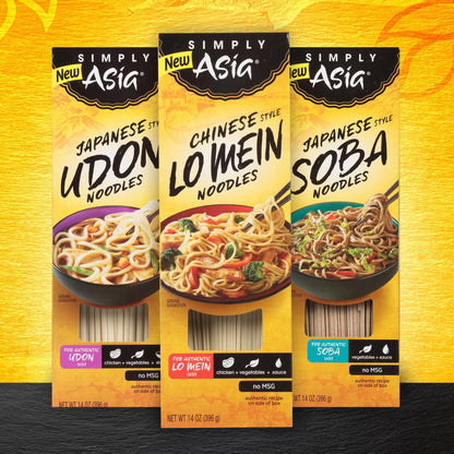 Simply Asia Lo Mein Noodles, Chinese Style, No MSG, For Cold Noodle Soups, Vegetable Lo Mei, Chicken Lo Mein & Stir-Fries, 14 oz