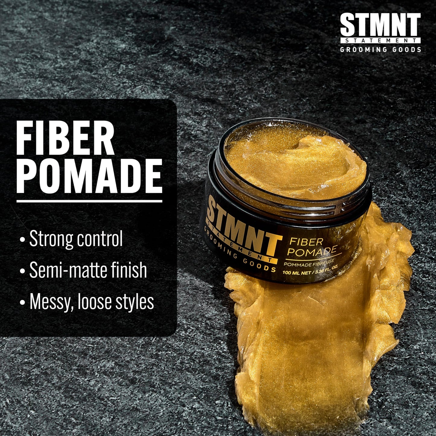 STMNT Grooming Goods Fiber Pomade | Semi-Matte Finish | Strong Control | Easy To Wash Out