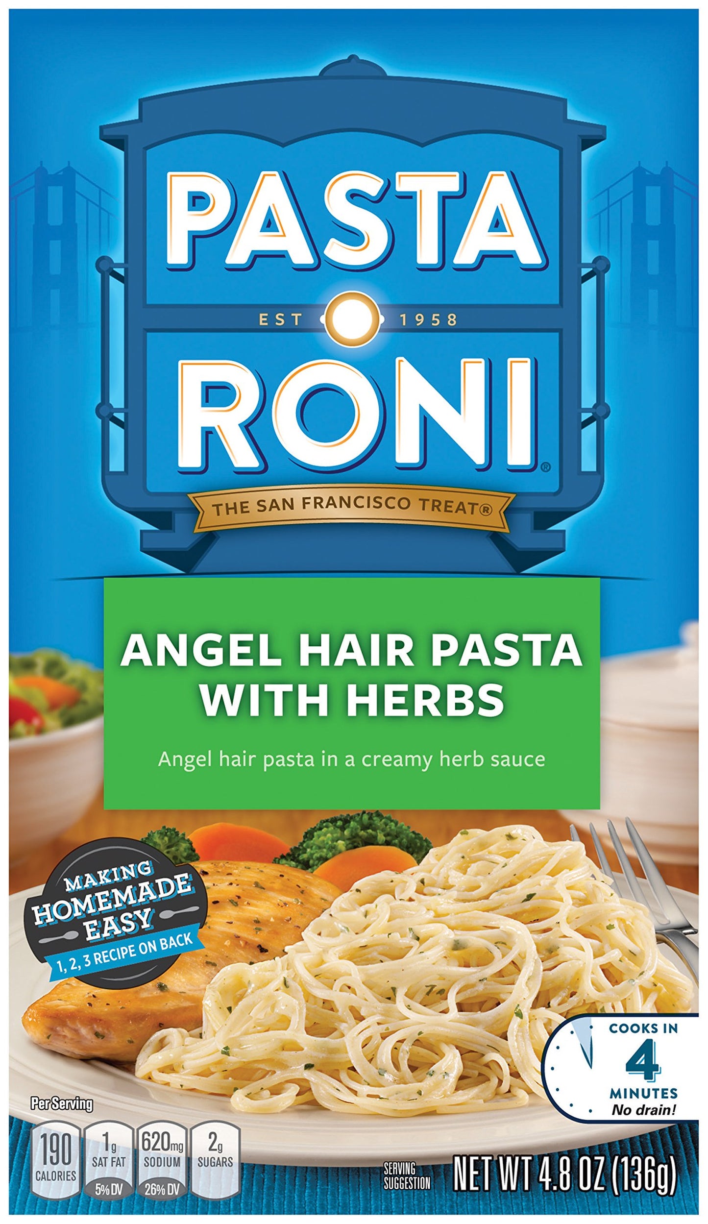 Pasta Roni Angel Hair Pasta With Herbs Mix,4.8 Ounce (Pack of 12 Boxes)