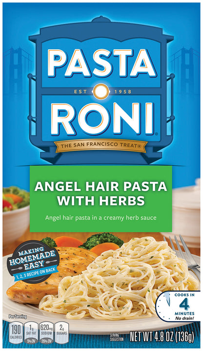 Pasta Roni Angel Hair Pasta With Herbs Mix,4.8 Ounce (Pack of 12 Boxes)