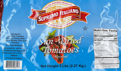 Supremo Italiano Sun-Dried Tomatoes | Kosher | 5 lbs