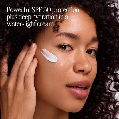 COOLA Organic Refreshing Water Cream Face Moisturizer with SPF 50, Dermatologist Tested Face Sunscreen with Plant-Derived BlueScreen Digital De-Stress Technology, 1.5 Fl Oz