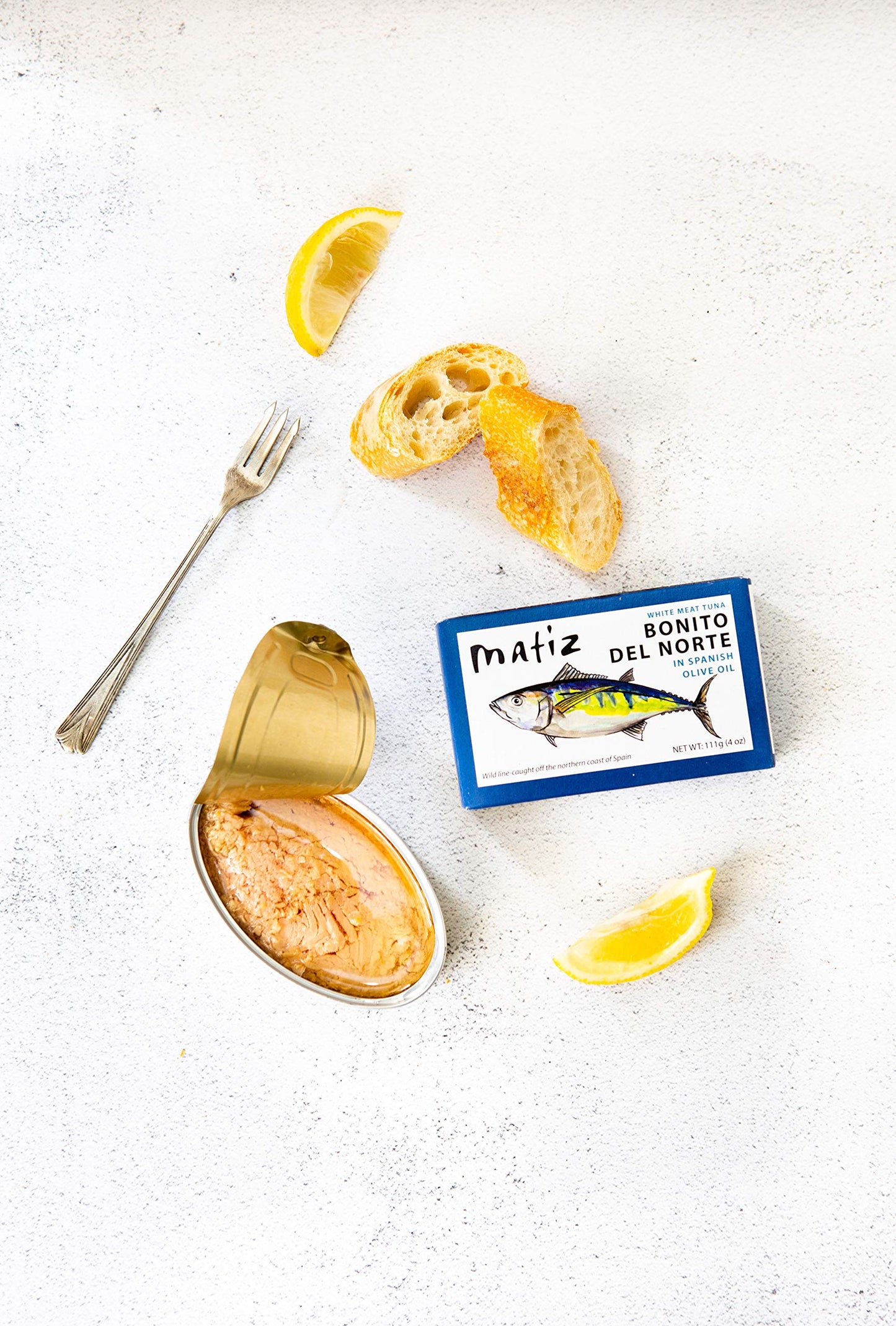 Matiz España Bonito Del Norte, 4 Ounce, White Meat Tuna in Olive Oil (12 Tins)