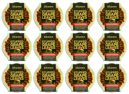 Shams Dolma Stuffed Grape Leaves, Vegan and Kosher Stuffed Grape Leaves, Non-GMO Dolmas, Traditional Recipe 14 Ounce, Pack of 12