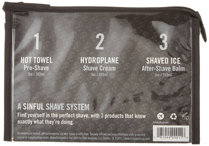 Billy Jealousy Shave3some Travel-Size Trio Shaving Kit for Men with Heating Pre-Shave, Super Slick Shave Cream and Cooling After-Shave, Citrus Scent, 3 Fl Oz Each