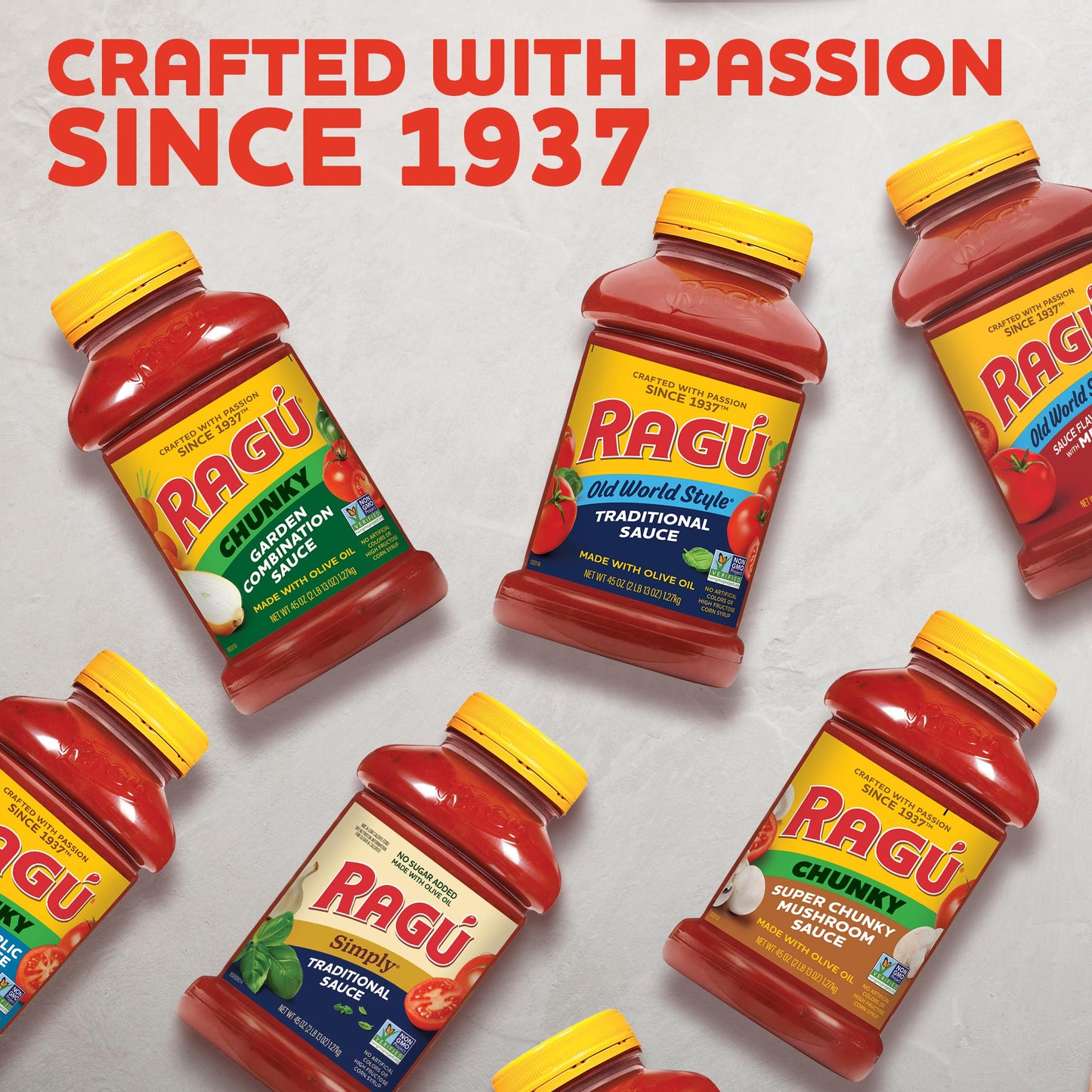 RAGÚ Old World Style Sauce Flavored with Meat, Perfect for Italian Style Meals at Home, 45 oz